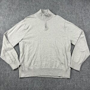 Bonobos Sweater Mens 2XL Gray Slim Fit 1/4 Zip Mock Neck Knit Cashmere Blend